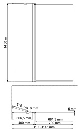 WasserKRAFT Шторка на ванну Berkel 48P02-110BLACK Fixed – фотография-2